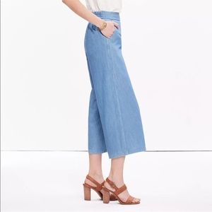 Madewell Atlantic pullon crop linen pants culottes